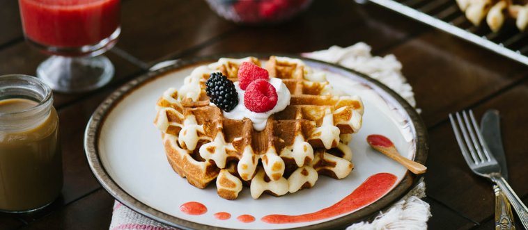 Blink and think — what do you call this golden, grid-patterned morning treat?