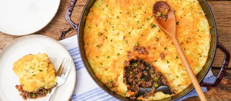Blink and think: which comforting autumn dish is hiding under that rich layer of mashed potatoes?