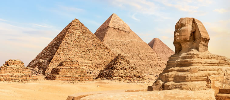 Blink and think — which ancient civilization designed and raised the towering Great Pyramid of Giza?