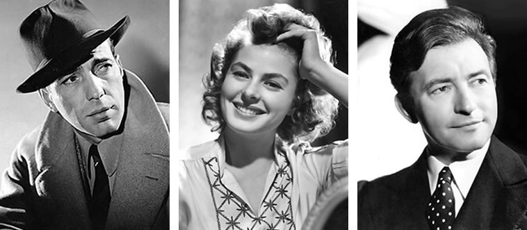 Quick — which cinematic masterpiece brought Humphrey Bogart, Ingrid Bergman, and Claude Rains together on screen?