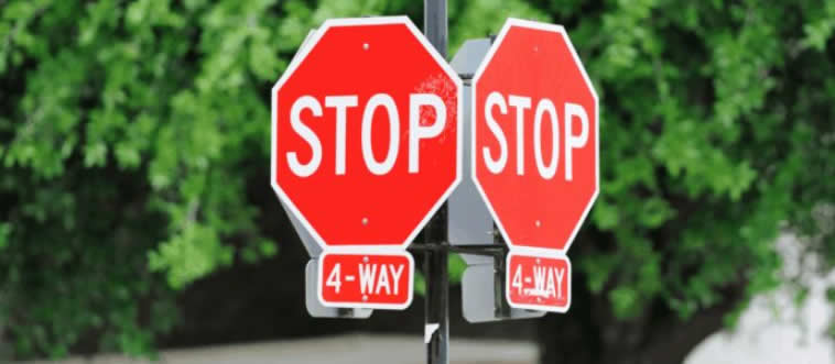 Quick — who gets to go first when everyone meets at a four-way stop?